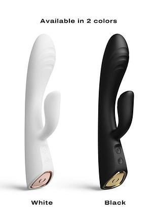 Вибратор-кролик с подогревом dorcel flexi rabbit black, гибкий ствол 6