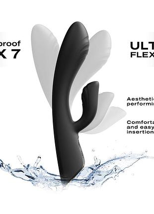 Вибратор-кролик с подогревом dorcel flexi rabbit black, гибкий ствол 3