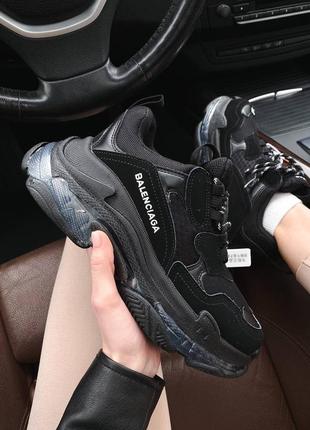 Кроссовки в стиле balenciaga triple s gray red blue