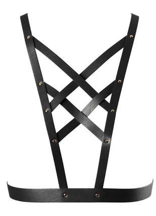 Портупея з екошкіри bijoux indiscrets maze cross cleavage harness black