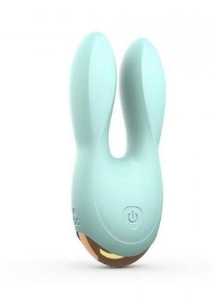 Вібратор-кролик love to love hear me menthe з двома моторчиками та різнобарвним led-підсвічуванням feromon