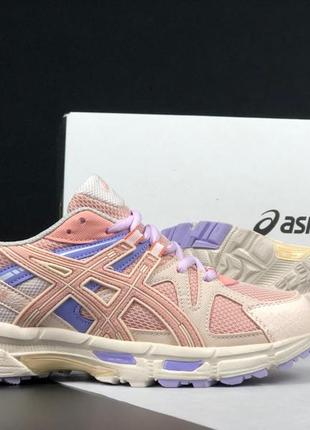 Asics gel-kahana 8 бежеві з рожевим кросівки жіночі шкіряні топ якість асікс сітка демісезонні демісезон низькі шкіра весняні ліцензія кеди