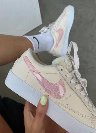 Кроссовки nike blazer low “glitter pink”6 фото