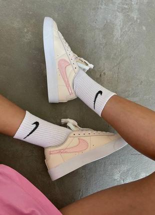 Кроссовки nike blazer low “glitter pink”2 фото