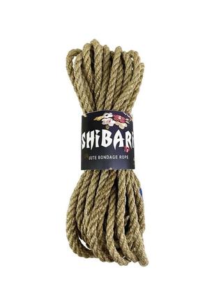 Джутовая веревка для шибари feral feelings shibari rope, 8 м серая feromon