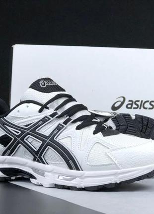 Asics gel-kahana 8 кроссовки женские белые с черным демисезон демисезонные весенние сетка кожа топ качество лицензия низкие кеды