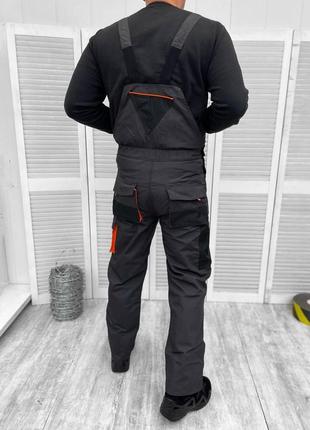 Робочий чоловічий костюм куртка + напівкомбінезон з відсіками для наколінників / польова форма сіра розмір m3 фото