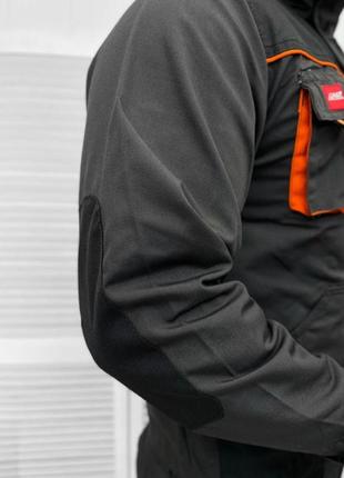 Робочий чоловічий костюм куртка + напівкомбінезон з відсіками для наколінників / польова форма сіра розмір m6 фото
