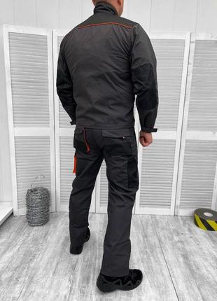 Робочий чоловічий костюм куртка + напівкомбінезон з відсіками для наколінників / польова форма сіра розмір m4 фото