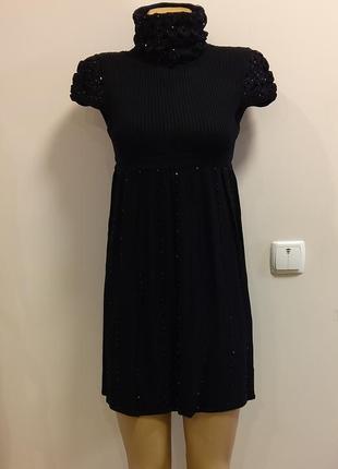 Платье, туника, черное, размер xs-s2 фото