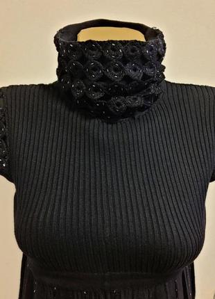 Платье, туника, черное, размер xs-s