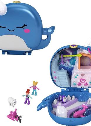 Игровой набор polly pocket freezin' fun narwhal сумочка полли покет ледовое развлечение нарвалов