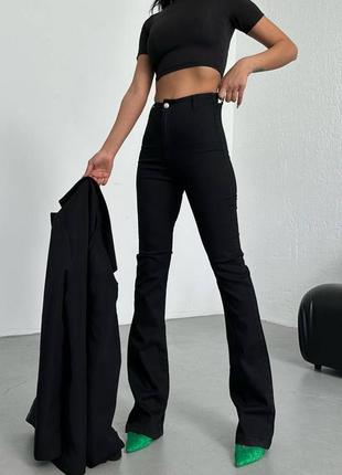 Черные базовые джинсы ❤️ черные женские джинсы 🥰 базови штани 🌸 тянущиеся джинсы1 фото