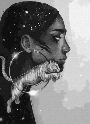 Картина за номерами"сузір'я тигра з фарбами металік" ©lesya_nedzelska_art ідейка kho4970 40х50 см