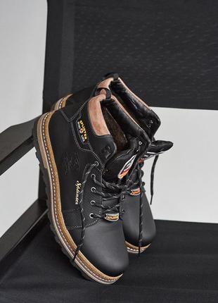 Мужские кроссовки кожаные зимние черные splinter5 фото
