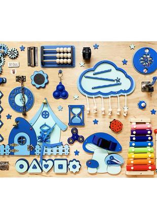 Розвиваюча іграшка бізіборд "поляна" tg1909583664, 80х60 см, блакитний1 фото