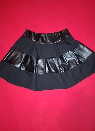 Юбка эко-кожа солнце клёш