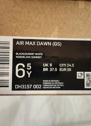 Нові жіночі кросівки nike air max dawn (gs) dh3157 002 - розмір 6.56 фото