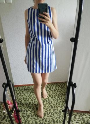 Коротка смугаста сукня, жіноча сукня6 фото