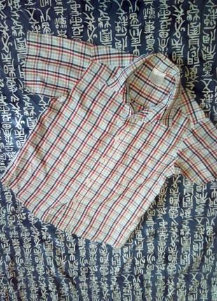 Летняя рубашка в клеточку на мальчика 3/4 года