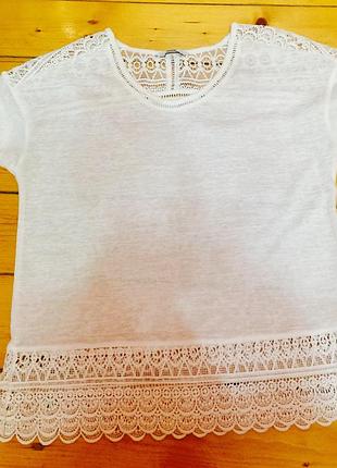 Белая блуза с прошвой