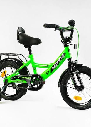 Дитячий двоколісний велосипед для хлопчика corso maxis ,колеса 14 дюймів