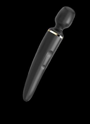 Вибромассажер satisfyer wand-er woman (black/gold), водонепроницаемый, мощный, размер xxl feromon