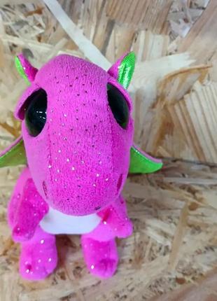 М'яка плюшева іграшка ty  дракон  15 см рожевий4 фото