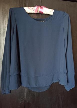 Очень стильная блуза синего цвета от zara2 фото