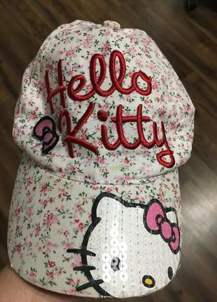 Кепка-бейсболка hello kitty,хлопок,