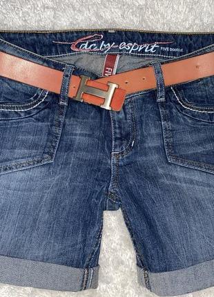 Шикарні джинсові шорти оригінал бедровки бренд edc 1998 five bootcut всі лого вибиті5 фото