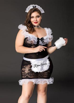 Еротичний костюм покоївки jsy p71107 plus size