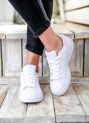 Кроссовки adidas stan smith white pink кросівки