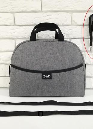 Сумка на коляску z&d з ручкою льон сірий
