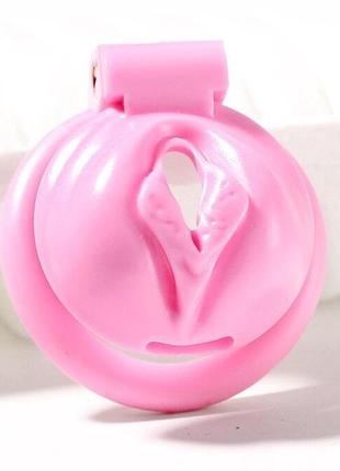 Мужской пояс верности виде вагины пластиковый сисси sissy розовый l ( 310-058 )