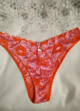 Трусы женские бразилиана розово-оранжевые savage x fenty by rihanna2 фото