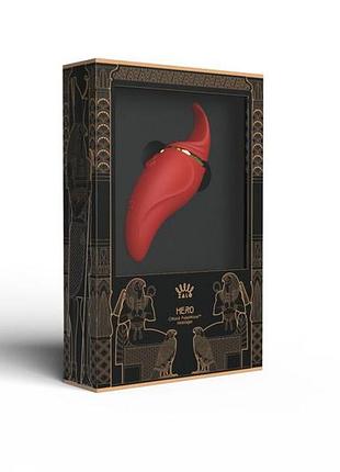 Вибратор 2в1 с язычком zalo — hero wine red, кристалл swarovski 6