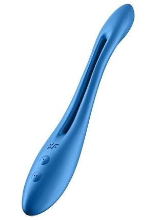Универсальный гибкий вибратор для пар satisfyer elastic game dark blue