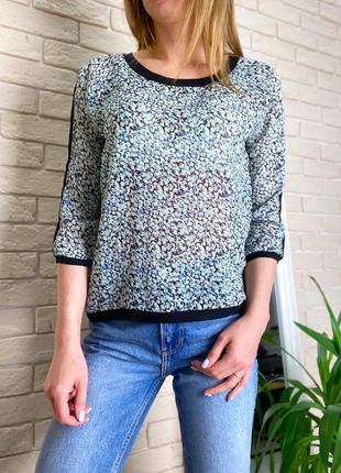 Шифоновая блузка кофточка в цветы