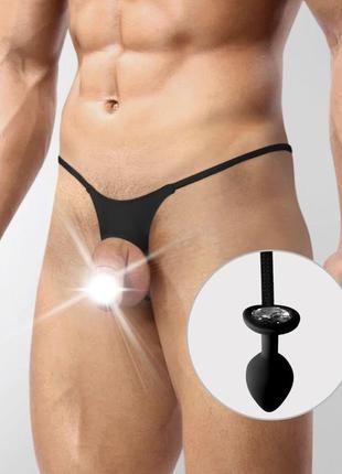Мужские трусы xs-2xl с силиконовой анальной пробкой art of sex -  joni plug panties size s black feromon