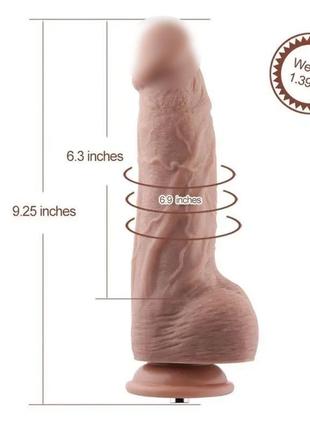 Гибкий фаллоимитатор для секс-машин hismith 9.25″ silicone dildo, система kliclok 4