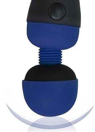 Вибромассажер palmpower recharge blue, перезаряжаемый, гибкая головка, тревел-замок 4
