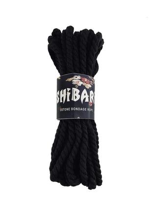 Хлопковая веревка для шибари feral feelings shibari rope, 8 м черная feromon