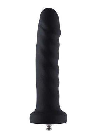 Силиконовый фаллоимитатор для секс-машин hismith 7.1″ anal dildo black, система kliclok 3
