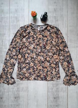 Блуза сорочка zara в квітковий принт