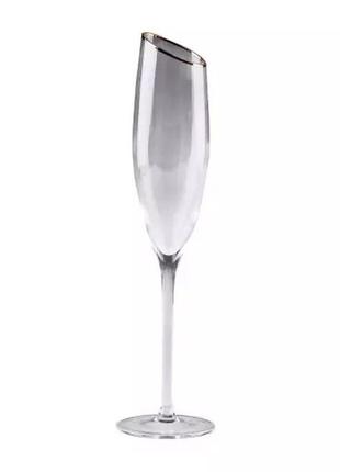 Фигурные бокалы для шампанского на высокой ножке, 200 мл, 6 штук