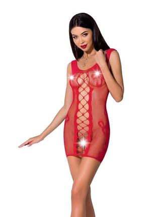 Відверта сукня-сітка passion bs073 red, one size