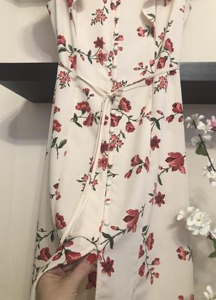 Плаття-халат з поясом, літнє плаття з квітковим принтом, літня сукня з квітами,2 фото