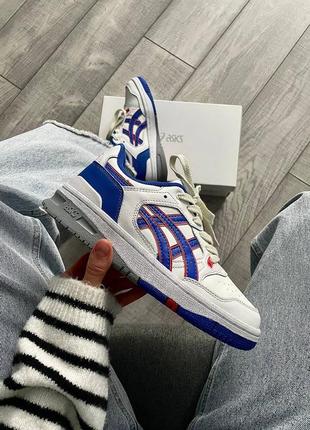 Женские кроссовки белые с синимasics ex89 new york knicks