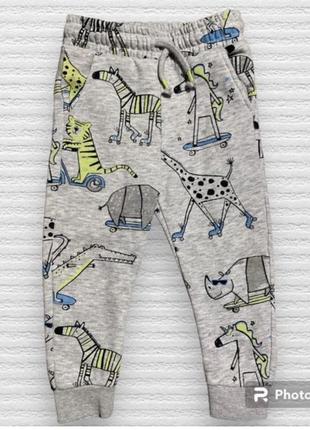 F&f тёплые спортивные штаны с рисунком флісові штанці